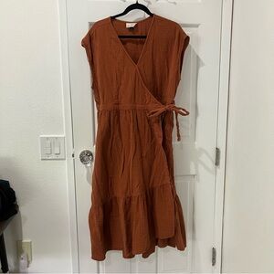 Universal Thread Terracotta Wrap Midi Dress